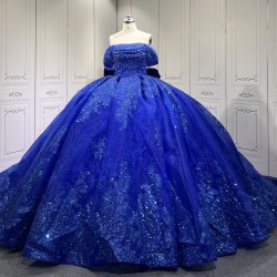 2024 Blue Quinceanera Dresses Princess Ball Gown Lace Appliques Sweetheart Girls Sweet 15 Vestidos De 15 Anos