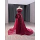 2024 Prom Burgundy Evening Dresses Formal Strapless Night Party Dress Mermaid Floor Length Cocktail Gowns Plus Size