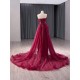 2024 Prom Burgundy Evening Dresses Formal Strapless Night Party Dress Mermaid Floor Length Cocktail Gowns Plus Size