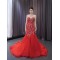 2024 Red Mermaid Prom Dresses Strapless Evening Dress Floor Length Sweetheart Neck Cocktail Party Gowns Custom Size