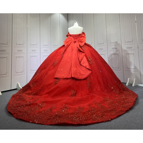 2024 Red Quinceanera Dresses Princess Ball Gown Lace Appliques Sweetheart Girls Sweet 15 Vestidos De 15 Anos