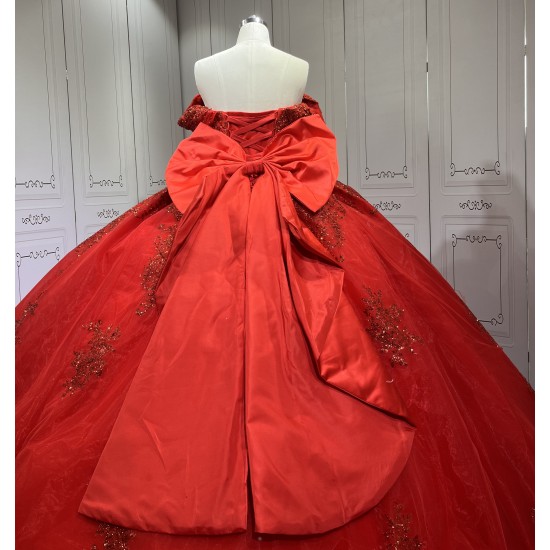 2024 Red Quinceanera Dresses Princess Ball Gown Lace Appliques Sweetheart Girls Sweet 15 Vestidos De 15 Anos