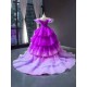 2024 Tiered Evening Dresses Purple Birthday Party Dresses for Women Arabic Wedding Party Gowns