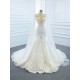 2024 Wedding Dress Scoop Neck Detachable Sleeve Bridal Gowns Appliques Robes De Dubai Custom Made