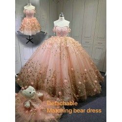 2025 Pink Off Shoulder Ball Gown Quinceanera Dresses Beading Crystal Lace Appliques Tull Sweet 16 15 Birthday Vestido De 15 Anos