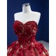 3D Floral Gold Quinceanera Ball Gown Sleeveless Prom Dress Sweet 16 Dress Evening Gown