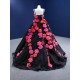 3D Flowers Black Quinceanera Dress 2024 Cocktail Dresses Vestidos De Baile Spaghetti Strap Ball Gown