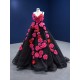 3D Flowers Black Quinceanera Dress 2024 Cocktail Dresses Vestidos De Baile Spaghetti Strap Ball Gown