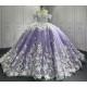 3D Flowers Lavender Quinceanera Dresses for Girls Sweet 15 Gowns Appliques Off Shoulder Vestido De 15 Anos Customised