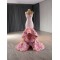 3D Flowers Pink Mermmaid Evening Dresses For Women Party Luxury Maxi Gowns Arabic Floor Length Prom Dress Vestidos