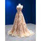 A Line Champagne Evening Dresses Appliques Sleeveless Formal Party Gowns Women Princess Dress