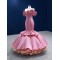 A Line Coral Tulle Formal Prom Dresses For Women Strapless Ruffles Evening Gowns Birthday Prom Dress