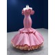 A Line Coral Tulle Formal Prom Dresses For Women Strapless Ruffles Evening Gowns Birthday Prom Dress