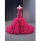 A Line Fuchsia Evening Dresses Mermaid Prom Party Dress Ruffled Sleeveless Women Gowns Formal Party Dress Customized