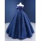 A Line Lace Navy Blue Prom Dress Strapless Formal Homecoming Party Dress Ruffled Special Occasion Gowns Customized