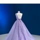 A Line Lavender Prom Dresses Women Sleeveless Formal Evening Party Dress Halter Neck Special Occasion Gowns