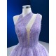 A Line Lavender Prom Dresses Women Sleeveless Formal Evening Party Dress Halter Neck Special Occasion Gowns