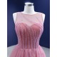 A Line Mauve Prom Dresses Women Sleeveless Formal Party Evening Dress Scoop Neck Gowns Customized