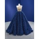 A Line Navy Blue On Gold Evening Dresses Elegant Arabia Formal Ruffled Occasion Gowns 2024 For Women Party