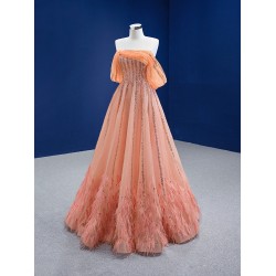 A Line Peach Color Prom Dresses Special Occasion Gowns For Women Formal Party Homecoming Dress 2024