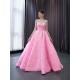 A Line Pink Prom Dresses Strapless Women Formal Evening Gowns Customized Party Dress