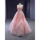 A Line Pink Prom Dresses Saudi Arabic Women Sleeveless Evening Dress Sweetheart Neck Party Gowns