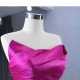 A Line Purple Satin Prom Dresses Sleeveless Women Evening Gowns Strapless Formal Party Dress