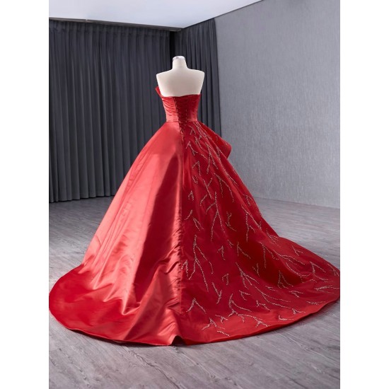 A Line Red Prom Evening Dresses Sleeveless Party Prom Dress Sequin Cocktail Prom Gowns Plus Size