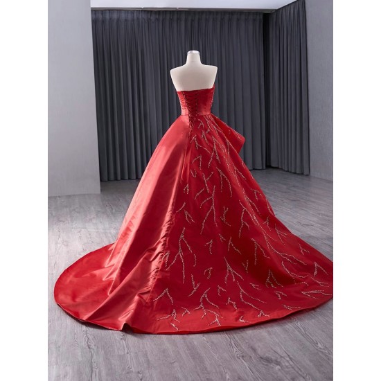 A Line Red Prom Evening Dresses Sleeveless Party Prom Dress Sequin Cocktail Prom Gowns Plus Size