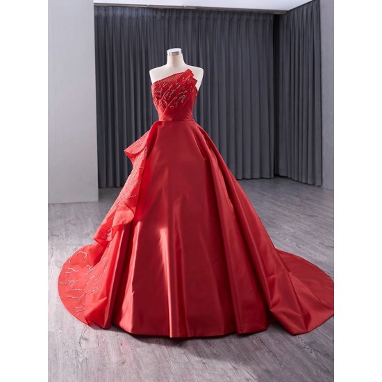 A Line Red Prom Evening Dresses Sleeveless Party Prom Dress Sequin Cocktail Prom Gowns Plus Size