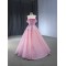 A Line Tulle Pink Prom Dresses Strapless Women Formal Evening Party Gowns Birthday Party Dress