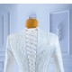 A Line Wedding Dress Long Sleeve Wedding Gown High Neck Beading Robe De Mariee