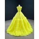 A Line Yellow Prom Dresses Women Tiered Formal Party Evening Gowns Girl Women Dress