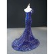 African Blue Girls Prom Dresses 2024 Mermaid Sleeveless Colorful Sequin Women Formal Party Evening Gowns