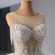 African Style Luxury Ball Gown Wedding Dresses Sleeveless Crystal Bridal Gowns Robe De Marier Sirene