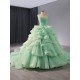 Aquamarine Color Quinceanera Dresses With Tiered Sweet 15 16 Dress For Women Birthday Party Gown