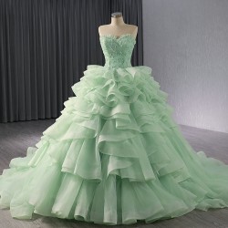 Aquamarine Color Quinceanera Dresses With Tiered Sweet 15 16 Dress For Women Birthday Party Gown