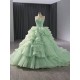 Aquamarine Color Quinceanera Dresses With Tiered Sweet 15 16 Dress For Women Birthday Party Gown