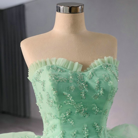 Aquamarine Color Quinceanera Dresses With Tiered Sweet 15 16 Dress For Women Birthday Party Gown