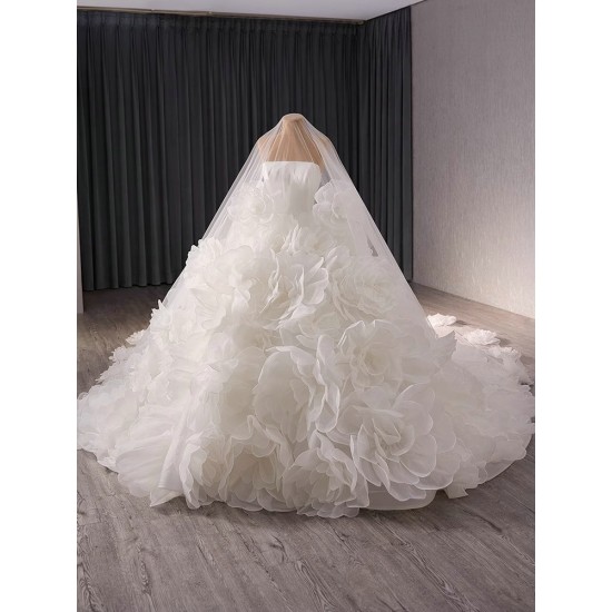 Arabia Vintage Ruffled Wedding Dresses Sleeveless Bridal Gowns Princess Women Bride Gown