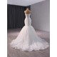 Arabic Mermaid Wedding Gowns Sleeveless Plus Size Train Princess Sparkly Sequins Bridal Party Dress With Bow