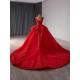 Ball Gown 3D Flower Lace Applique Red Quinceanera Dress Sleeveless Sweet 16 Gown Birthday Vestido De 15 XV Anos