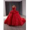 Ball Gown 3D Flower Lace Applique Red Quinceanera Dress Sleeveless Sweet 16 Gown Birthday Vestido De 15 XV Anos