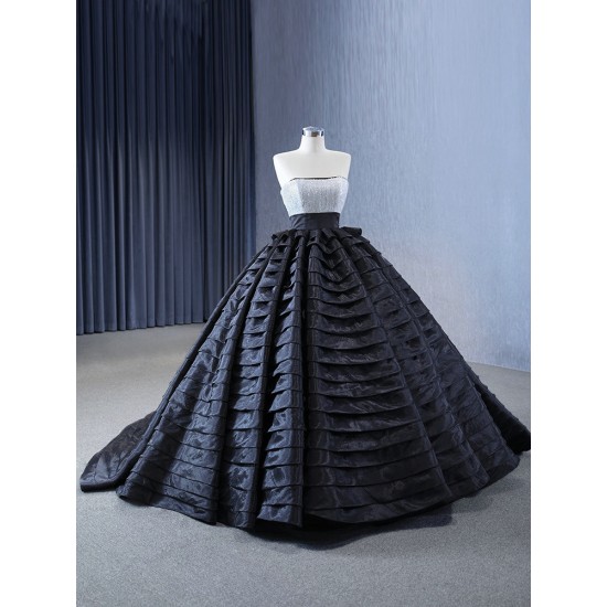 Ball Gown Black Prom Dresses Strapless Wedding Party Gowns Homecoming Dress Formal Women Outfits 2024