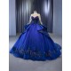 Ball Gown Blue Quinceanera Dress 2024 Long Sleeve Sweet 15 16 Dresses Party Gown Prom Cocktail Gown