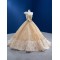 Ball Gown Champagne Evening Dresses 2024 Arabic Women Pearl Beaded Wedding Party Formal Gowns