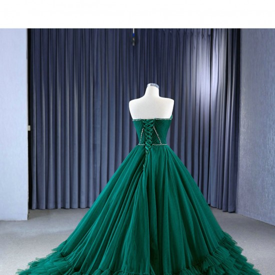 Ball Gown Emerald Green Quinceanera Dress Ruffled 2024 Cocktail Dresses Vestidos De 15 Anos