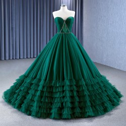 Ball Gown Emerald Green Quinceanera Dress Ruffled 2024 Cocktail Dresses Vestidos De 15 Anos