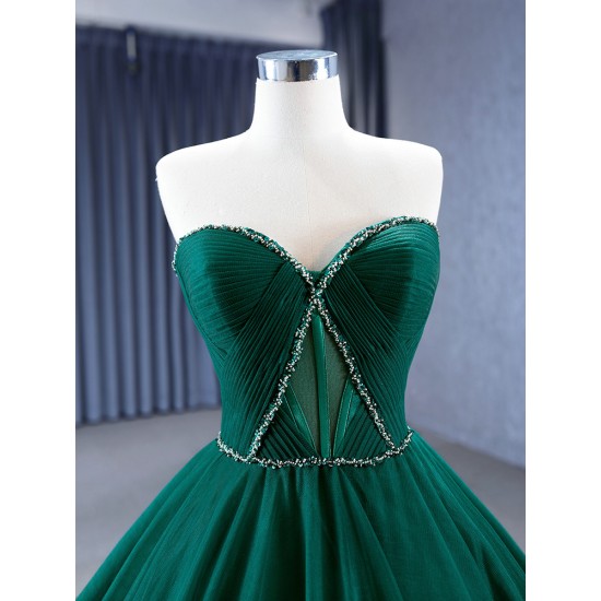 Ball Gown Emerald Green Quinceanera Dress Ruffled 2024 Cocktail Dresses Vestidos De 15 Anos