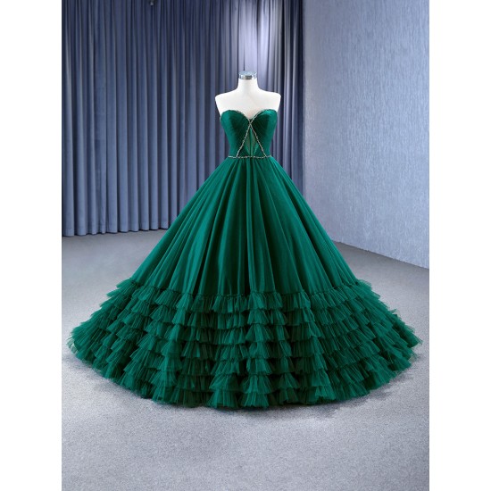 Ball Gown Emerald Green Quinceanera Dress Ruffled 2024 Cocktail Dresses Vestidos De 15 Anos